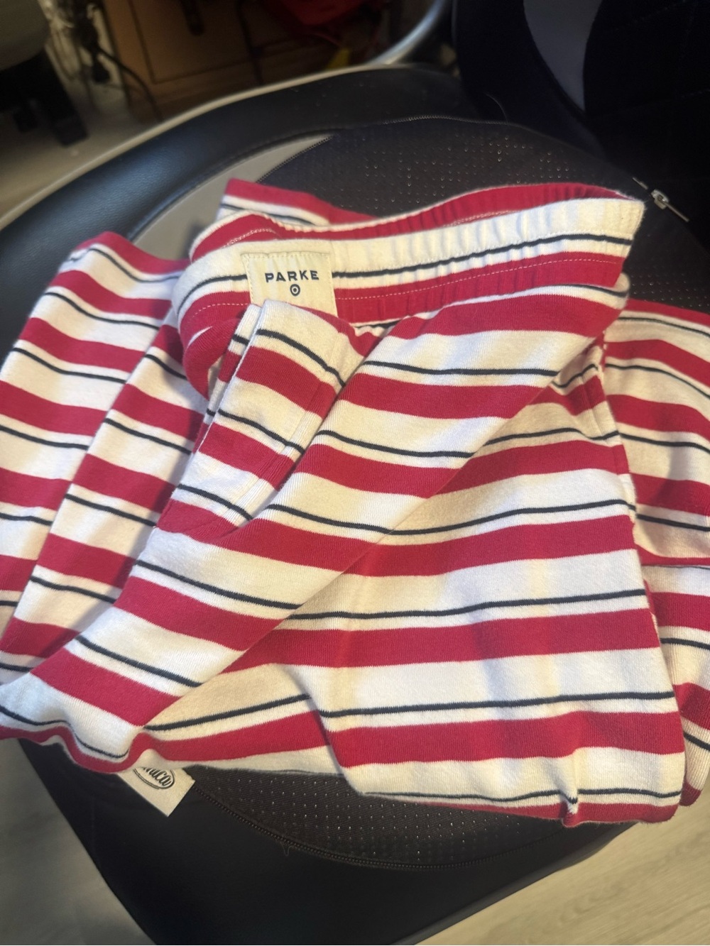 Parke Red & White Striped Track Pants